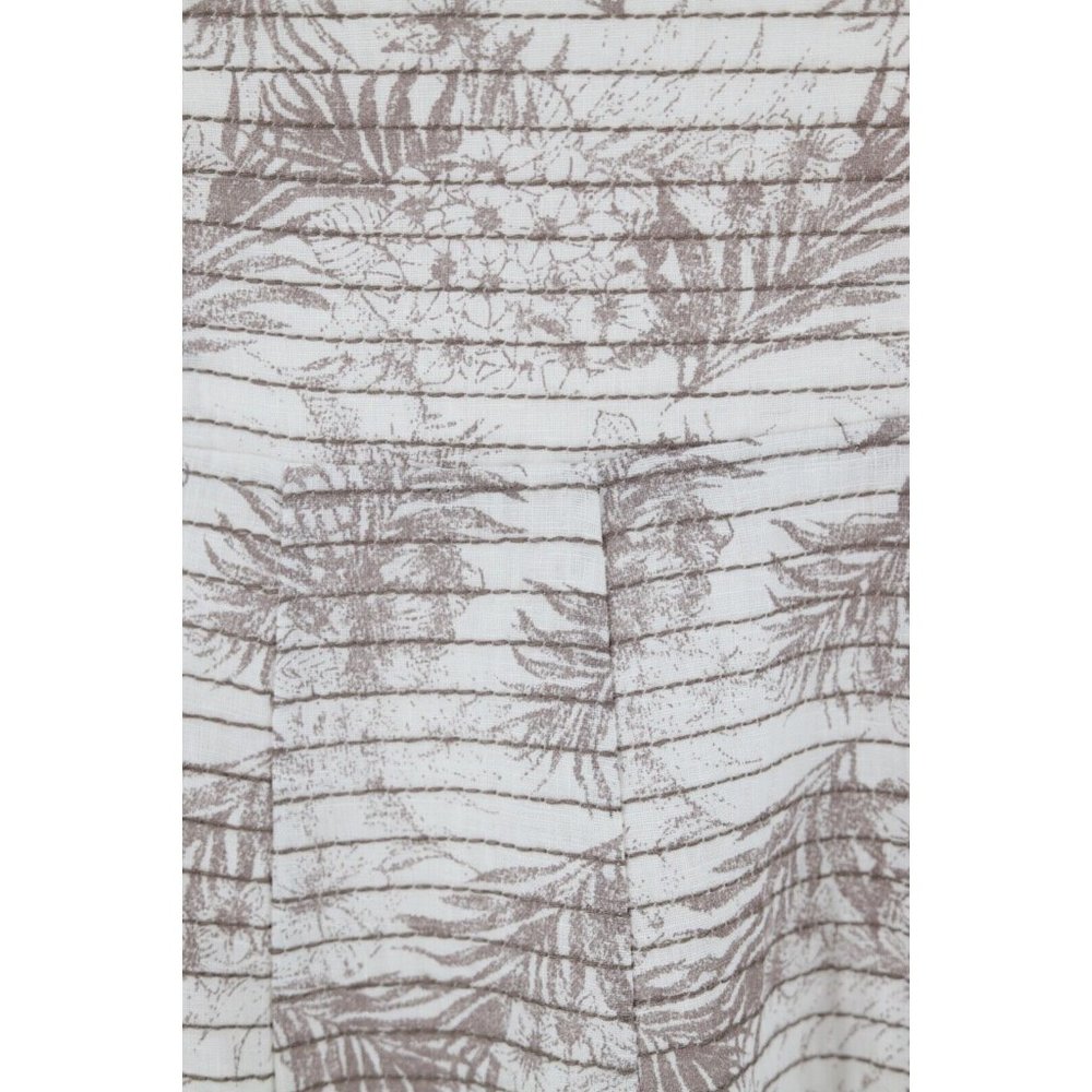 NWT DISSH WOMEN SIZE 4 KOKO CHOCOLATE PALM MIDI DRESS/ Beige White Flora Linen - Picture 6 of 12